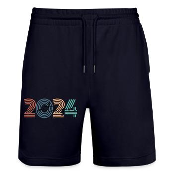 2024 Vintage Retro - Stanley/Stella Unisex Bio Joggingshorts Trainer  - Dark navy - Vorne - Nik (191cm) & Marisol (170cm)