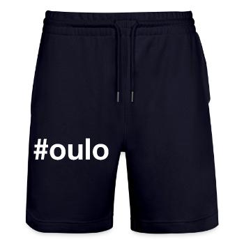 Oulo Suomi Finland Hashtag - Stanley/Stella Trainer Unisex Organic Jogging Shorts - dark navy - Front - Nik (191cm) & Marisol (170cm)