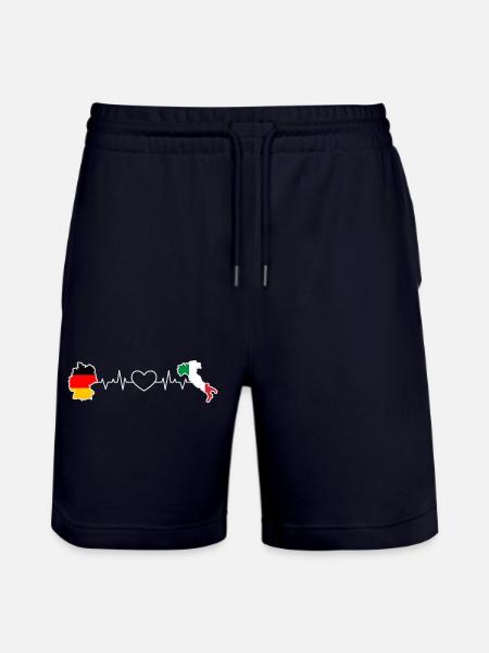 Le battement de cœur de l’Allemagne et de l’Italie - Short de jogging bio TRAINER Stanley/Stella unisexe - marine foncé