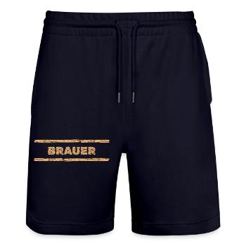 Brauer als Job - Stanley/Stella Unisex Bio Joggingshorts Trainer  - Dark navy - Vorne - Nik (191cm) & Marisol (170cm)