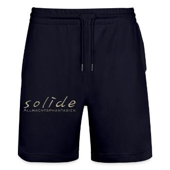 Solide Allmachtsphantasien - Stanley/Stella Unisex Bio Joggingshorts Trainer  - Dark navy - Vorne - Nik (191cm) & Marisol (170cm)