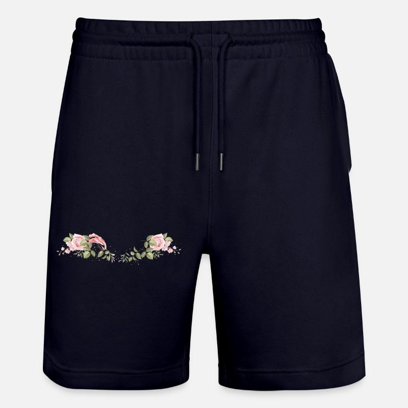 Fleurs de rose Feuilles - Short de jogging bio TRAINER Stanley/Stella unisexe - marine foncé
