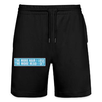 J’ai plus de tête - Short de jogging bio TRAINER Stanley/Stella unisexe - noir - Devant - Nik (191cm) & Marisol (170cm)