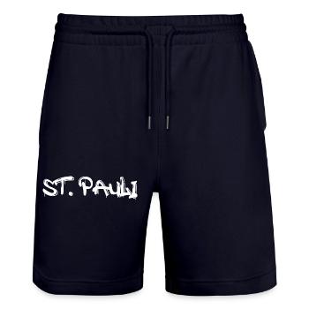 St. Pauli Hambourg - Short de jogging bio TRAINER Stanley/Stella unisexe - marine foncé - Devant - Nik (191cm) & Marisol (170cm)