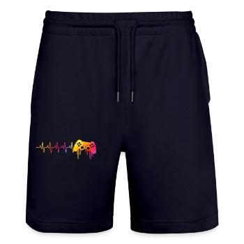 Amour des joueurs - Short de jogging bio TRAINER Stanley/Stella unisexe - marine foncé - Devant - Nik (191cm) & Marisol (170cm)