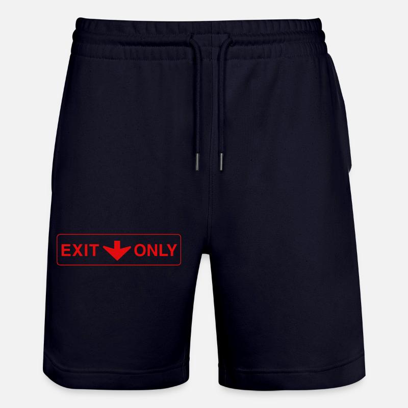 Exit Only - lustiges Geschenk - Stanley/Stella Unisex Bio Joggingshorts Trainer  - Dark navy