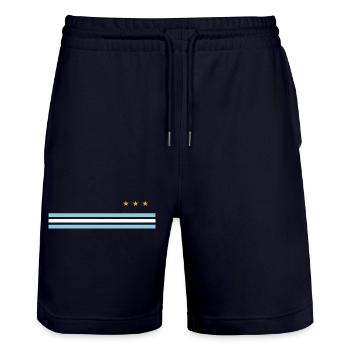 Argentiniener Meister - Stanley/Stella Unisex Bio Joggingshorts Trainer  - Dark navy - Vorne - Nik (191cm) & Marisol (170cm)