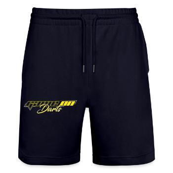 GAME ON DARTS  - Stanley/Stella Unisex Bio Joggingshorts Trainer  - Dark navy - Vorne - Nik (191cm) & Marisol (170cm)