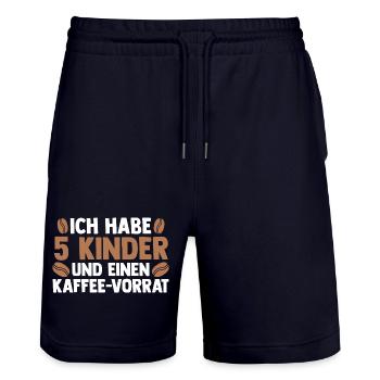 Mama Von 5 Kindern Kaffe - Stanley/Stella Unisex Bio Joggingshorts Trainer  - Dark navy - Vorne - Nik (191cm) & Marisol (170cm)