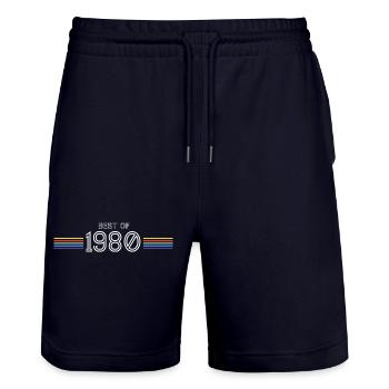 Best Of 1980 T-Shirt Cadeau Humour - Short de jogging bio TRAINER Stanley/Stella unisexe - marine foncé - Devant - Nik (191cm) & Marisol (170cm)