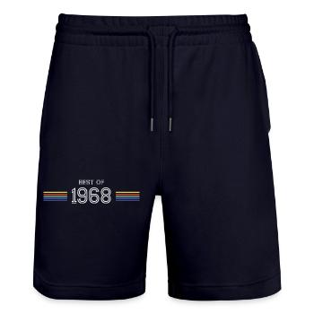Best Of 1968 Funny Gift T-Shirt - Stanley/Stella Unisex Bio Joggingshorts Trainer  - Dark navy - Vorne - Nik (191cm) & Marisol (170cm)