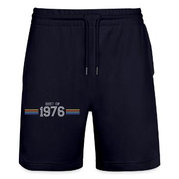 Best Of 1976 Funny Gift T-Shirt - Stanley/Stella Unisex Bio Joggingshorts Trainer  - Dark navy - Vorne - Nik (191cm) & Marisol (170cm)