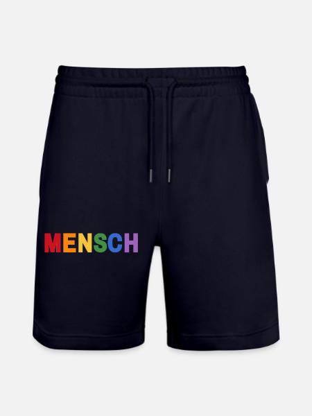 Mensch Pride Regenbogen T-Shirt - Stanley/Stella Unisex Bio Joggingshorts Trainer  - Dark navy