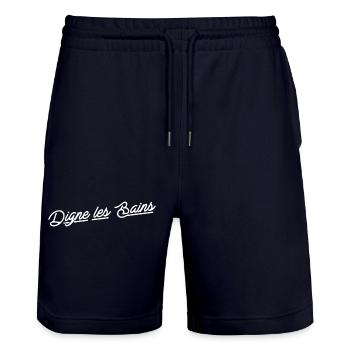 Digne les bains - Short de jogging bio TRAINER Stanley/Stella unisexe - marine foncé - Devant - Nik (191cm) & Marisol (170cm)