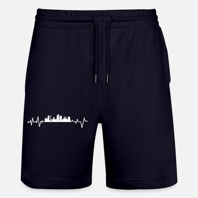 Battement de cœur de Liverpool - Short de jogging bio TRAINER Stanley/Stella unisexe - marine foncé