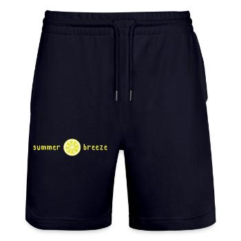 Summer Breeze - Stanley/Stella Trainer Unisex Organic Jogging Shorts - dark navy - Front - Nik (191cm) & Marisol (170cm)