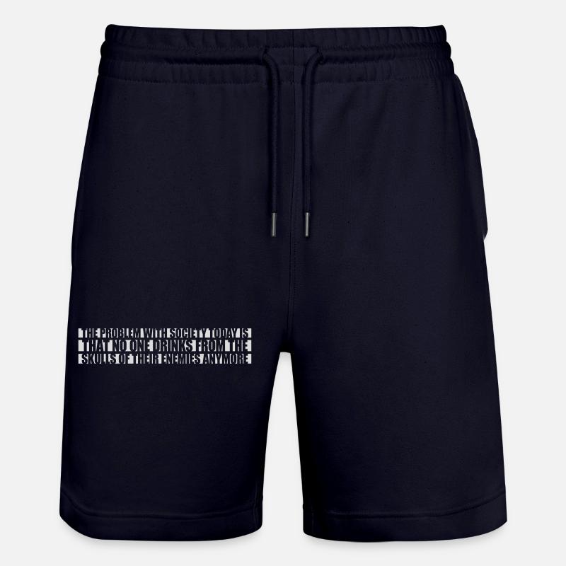 drinks from enemies skulls - Stanley/Stella Trainer Unisex Organic Jogging Shorts - dark navy