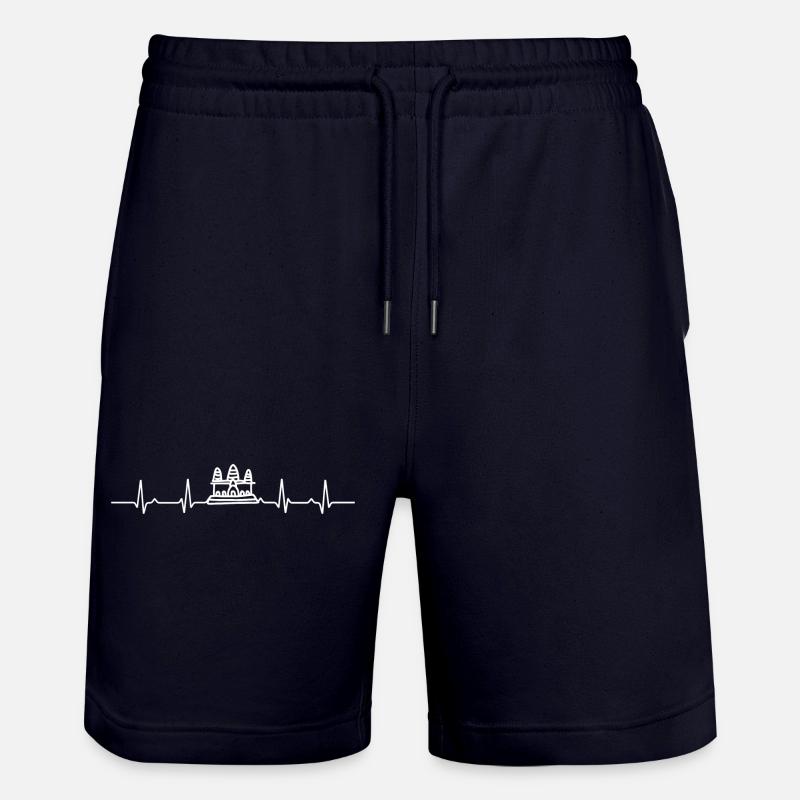 Herzschlag-Tempel - Stanley/Stella Unisex Bio Joggingshorts Trainer  - Dark navy