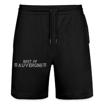 T-shirt drôle drôle Best of Auvergne - Short de jogging bio TRAINER Stanley/Stella unisexe - noir - Devant - Nik (191cm) & Marisol (170cm)