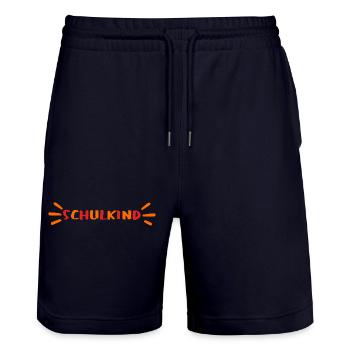 Schulkind Einschulung Erstklässler - Stanley/Stella Unisex Bio Joggingshorts Trainer  - Dark navy - Vorne - Nik (191cm) & Marisol (170cm)