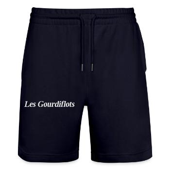 Les Gourdiflots - Short de jogging bio TRAINER Stanley/Stella unisexe - marine foncé - Devant - Nik (191cm) & Marisol (170cm)