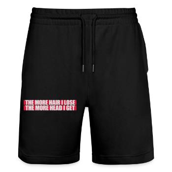 I get more head - Stanley/Stella Trainer Unisex Organic Jogging Shorts - black - Front - Nik (191cm) & Marisol (170cm)