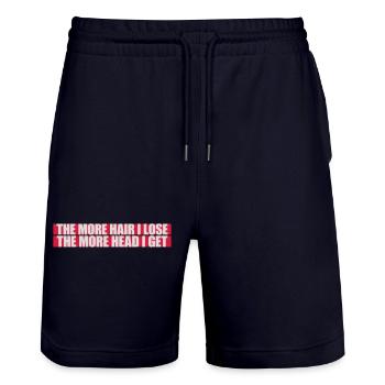 I get more head - Stanley/Stella Trainer Unisex Organic Jogging Shorts - dark navy - Front - Nik (191cm) & Marisol (170cm)