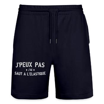 J peux pas j ai saut à l élastique - Short de jogging bio TRAINER Stanley/Stella unisexe - marine foncé - Devant - Nik (191cm) & Marisol (170cm)