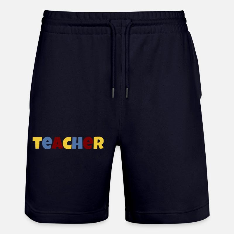Lehrer bunter Text - Stanley/Stella Unisex Bio Joggingshorts Trainer  - Dark navy