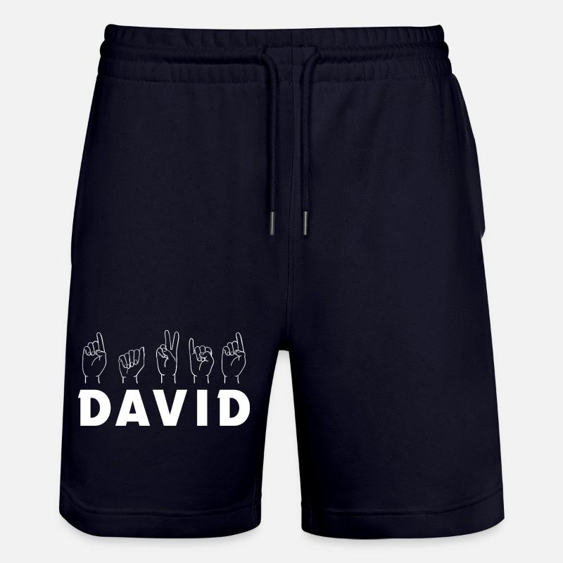 Gebärdensprache David - Stanley/Stella Unisex Bio Joggingshorts Trainer  - Dark navy