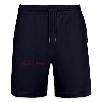 Dart,Darts,DART-GAME_ON_Rot - Stanley/Stella Unisex Bio Joggingshorts Trainer  - Dark navy - Vorne - Nik (191cm) & Marisol (170cm)