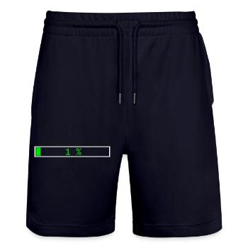 Ladebalken Grün 1% Umriss Weiß - Stanley/Stella Unisex Bio Joggingshorts Trainer  - Dark navy - Vorne - Nik (191cm) & Marisol (170cm)