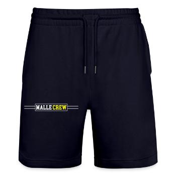 Malle Crew - Stanley/Stella Trainer Unisex Organic Jogging Shorts - dark navy - Front - Nik (191cm) & Marisol (170cm)
