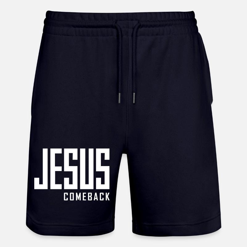 Jesus Comeback – Dein Glaubens-Statement! - Stanley/Stella Unisex Bio Joggingshorts Trainer - Dark navy