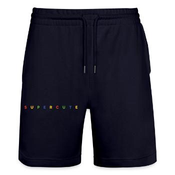 supercute Schriftzug mit bunten Buchstaben - Stanley/Stella Unisex Bio Joggingshorts Trainer  - Dark navy - Vorne - Nik (191cm) & Marisol (170cm)