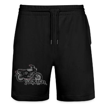 S51 // Tuning // Illustration - Stanley/Stella Unisex Bio Joggingshorts Trainer  - Schwarz - Vorne - Nik (191cm) & Marisol (170cm)