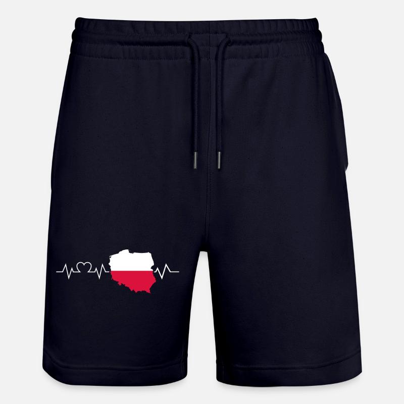 Pole heartbeat Pologne - Short de jogging bio TRAINER Stanley/Stella unisexe - marine foncé