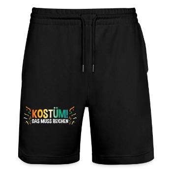 Jecken Fasching Karneval - Stanley/Stella Unisex Bio Joggingshorts Trainer  - Schwarz - Vorne - Nik (191cm) & Marisol (170cm)