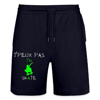 j'peux pas j'ai skate - Short de jogging bio TRAINER Stanley/Stella unisexe - marine foncé - Devant - Nik (191cm) & Marisol (170cm)