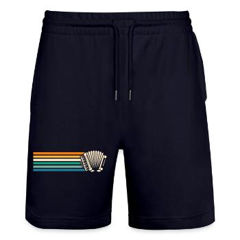 Accordion Player Accordion - Stanley/Stella Trainer Unisex Organic Jogging Shorts - dark navy - Front - Nik (191cm) & Marisol (170cm)