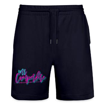 MrCamperfire Signature - Short de jogging bio TRAINER Stanley/Stella unisexe - marine foncé - Devant - Nik (191cm) & Marisol (170cm)
