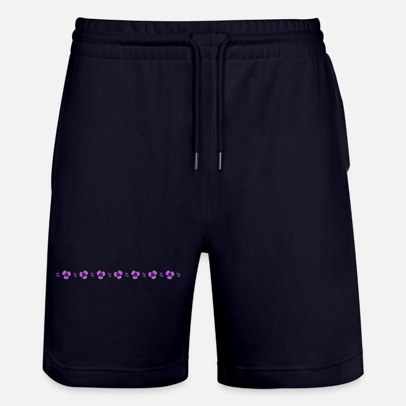 Small pansy line - Stanley/Stella Trainer Unisex Organic Jogging Shorts - dark navy