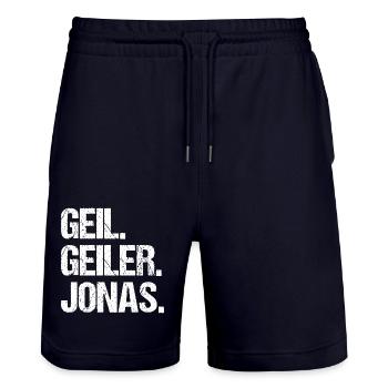 Jonas - Stanley/Stella Unisex Bio Joggingshorts Trainer  - Dark navy - Vorne - Nik (191cm) & Marisol (170cm)