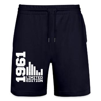 Vintage 1961 Birthday Gift 1961 1961 - Stanley/Stella Trainer Unisex Organic Jogging Shorts - dark navy - Front - Nik (191cm) & Marisol (170cm)