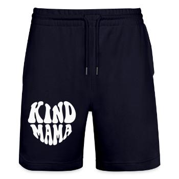 Kind Mama Heart Logo – Anpassbare Farbe - Stanley/Stella Unisex Bio Joggingshorts Trainer  - Dark navy - Vorne - Nik (191cm) & Marisol (170cm)