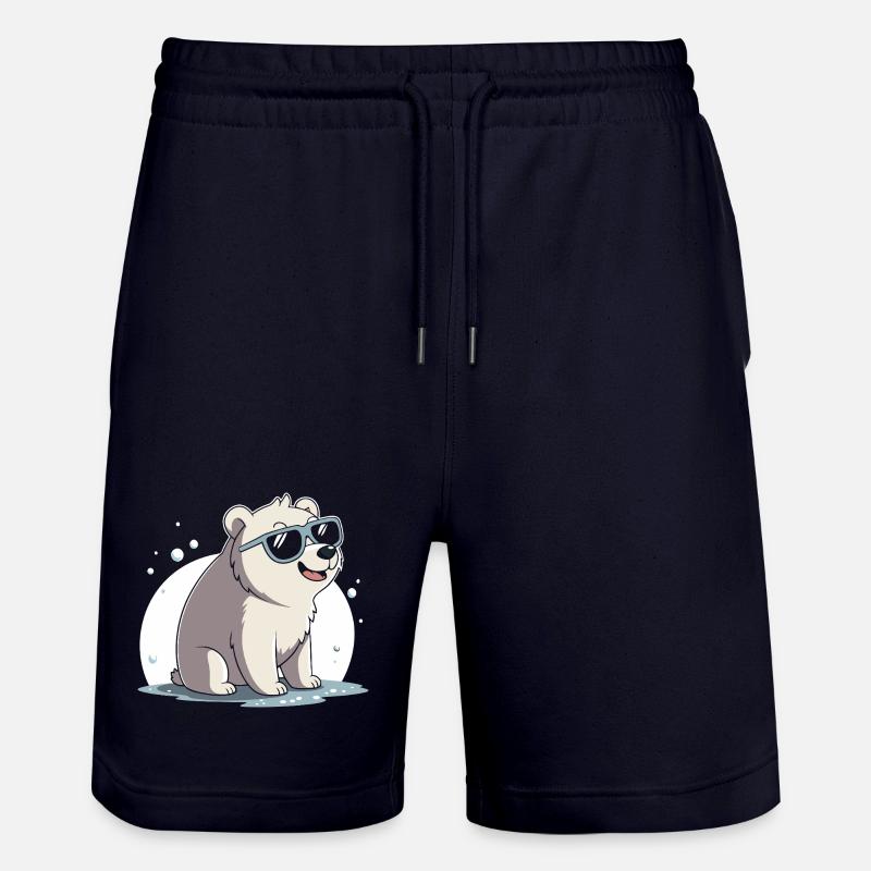 Ours polaire chic en lunettes - Short de jogging bio TRAINER Stanley/Stella unisexe - marine foncé