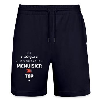 Le véritable Menusier au top - Short de jogging bio TRAINER Stanley/Stella unisexe - marine foncé - Devant - Nik (191cm) & Marisol (170cm)