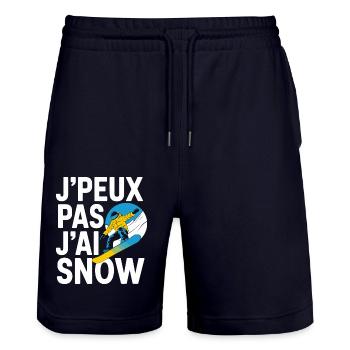 J'peux pas j'ai snow - Short de jogging bio TRAINER Stanley/Stella unisexe - marine foncé - Devant - Nik (191cm) & Marisol (170cm)