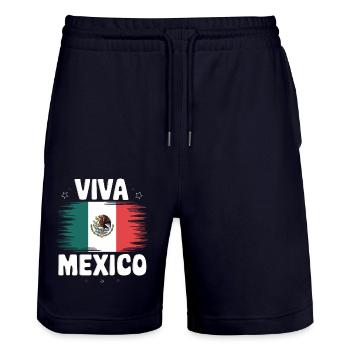 Mexiko Mexico Mexikanisch Spanisch - Stanley/Stella Unisex Bio Joggingshorts Trainer  - Dark navy - Vorne - Nik (191cm) & Marisol (170cm)