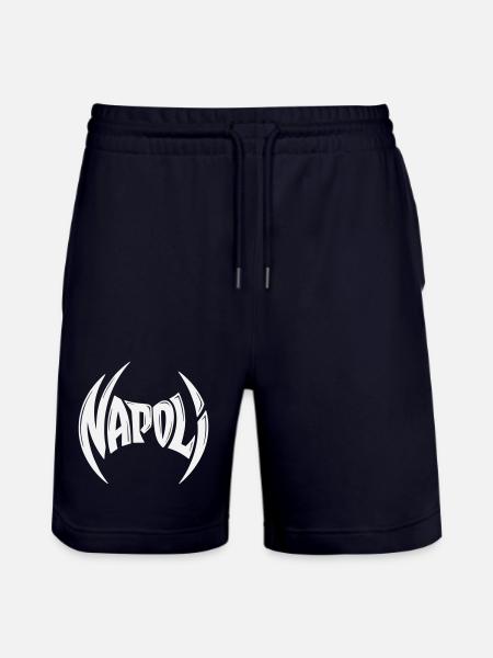 Napoli Crest Typography - Stanley/Stella Trainer Unisex Organic Jogging Shorts - dark navy